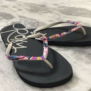 Roxy brand multi color Flip Flops both pairs for the price